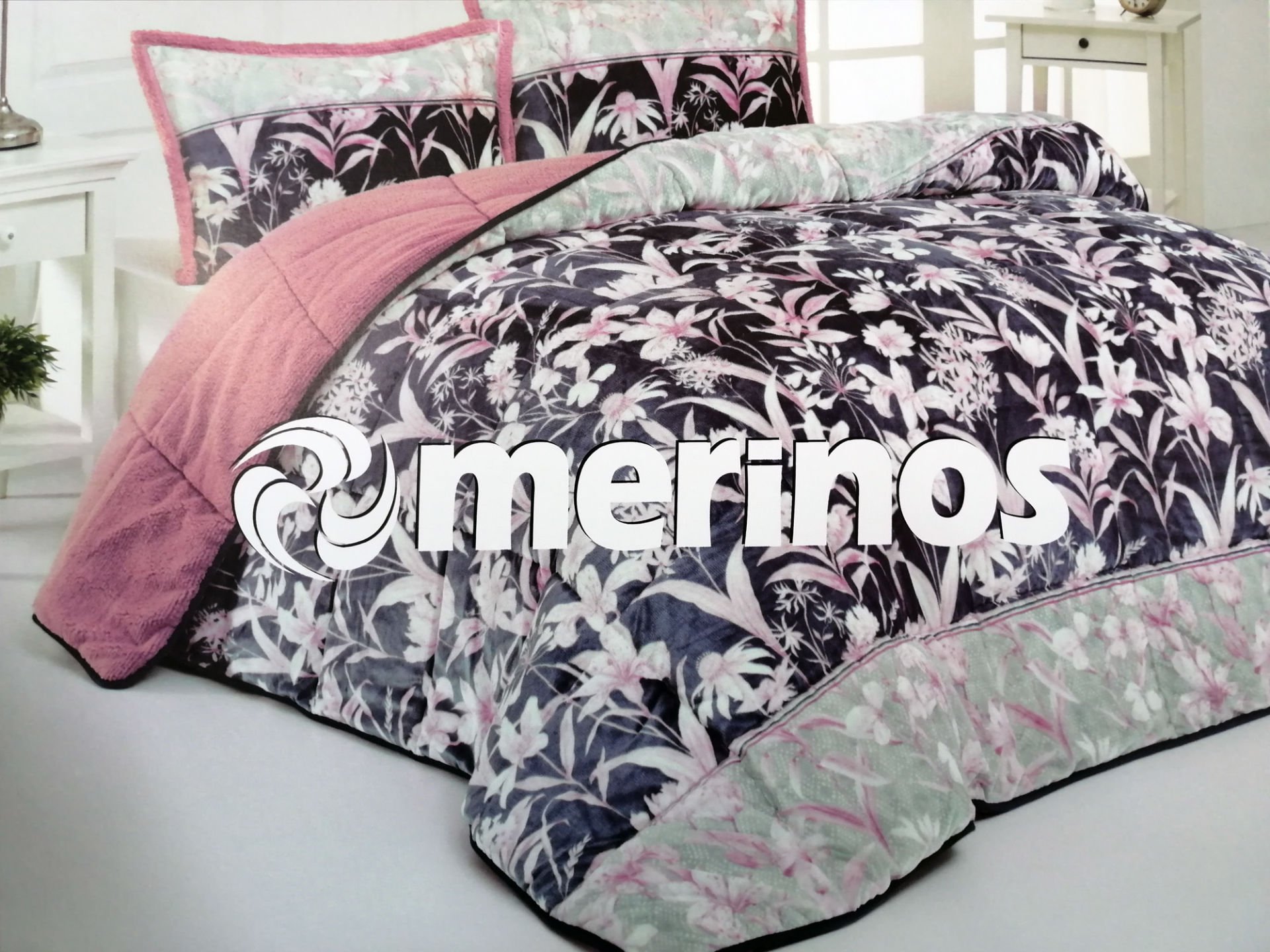 Merinos Yorgan Comforter Set 220X240 Çiğdem Gülkurusu