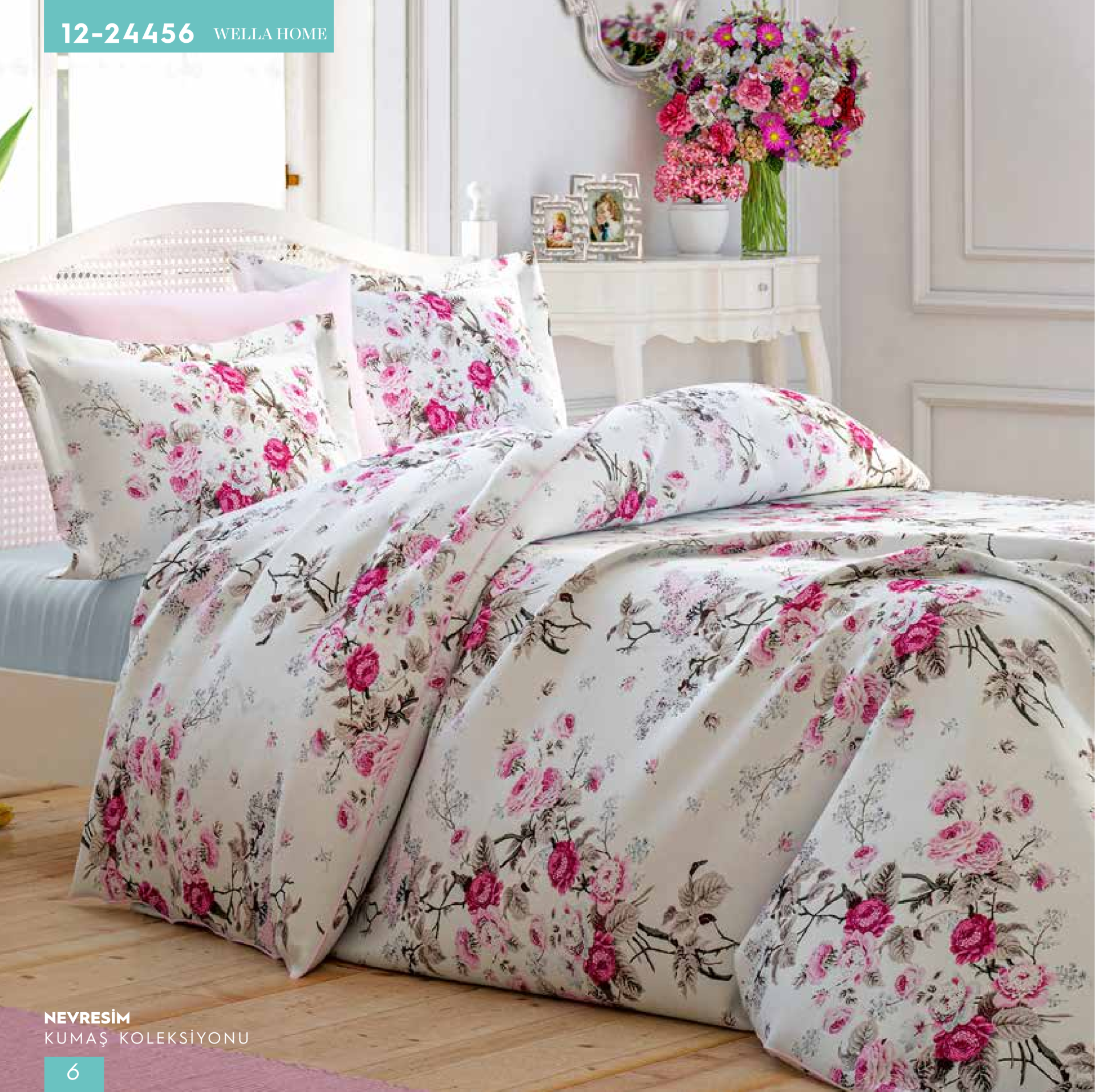 Wella Gül Bahçesi %100 Pamuk Nevresim Takımı