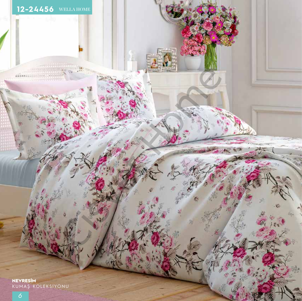 Wella Gül Bahçesi %100 Pamuk Nevresim Takımı