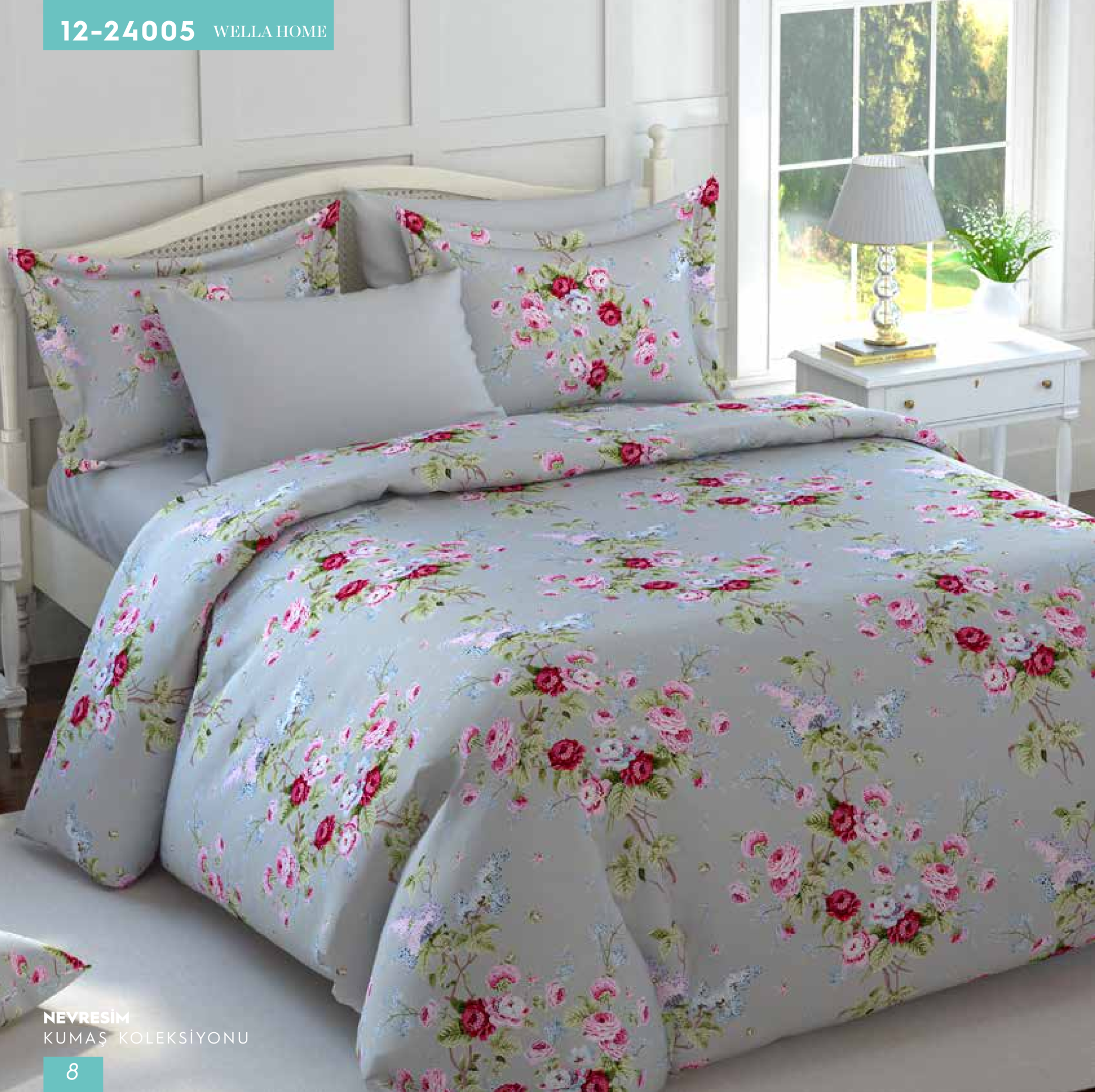 Wella Gül Bahçesi %100 Pamuk Nevresim Takımı