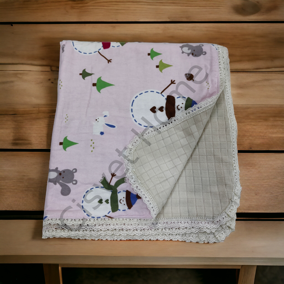 Pazen Çift Taraflı Bebek Battaniyesi 90x90 cm