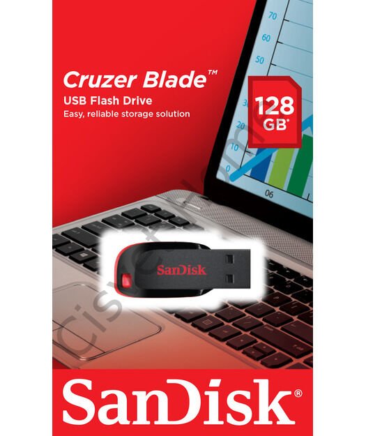 SanDisk Cruzer Blade 128GB USB 2.0 Flash Bellek, Kompakt Tasarım