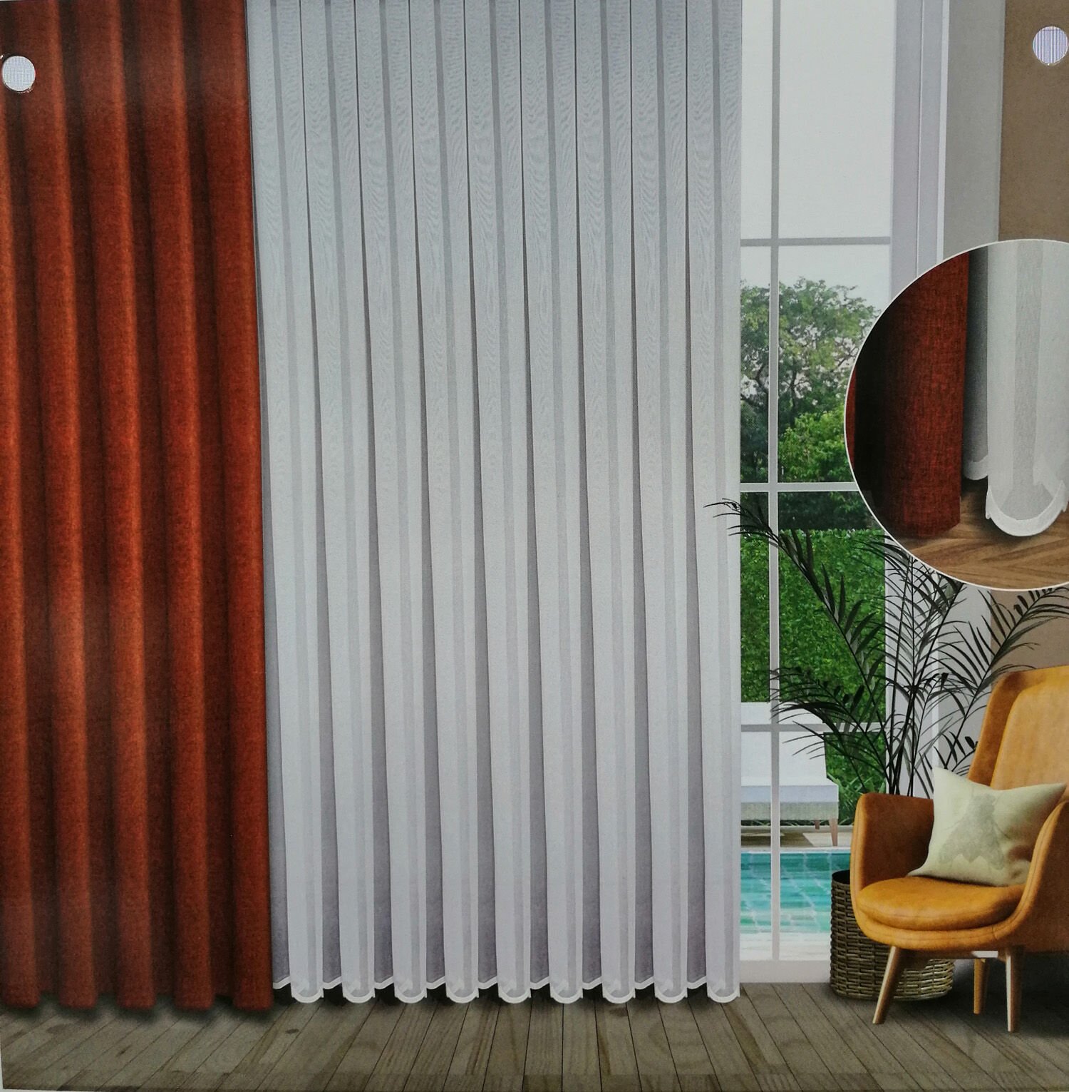 24RS09 Tül Perde TT Zemin Alt Etek Desenli