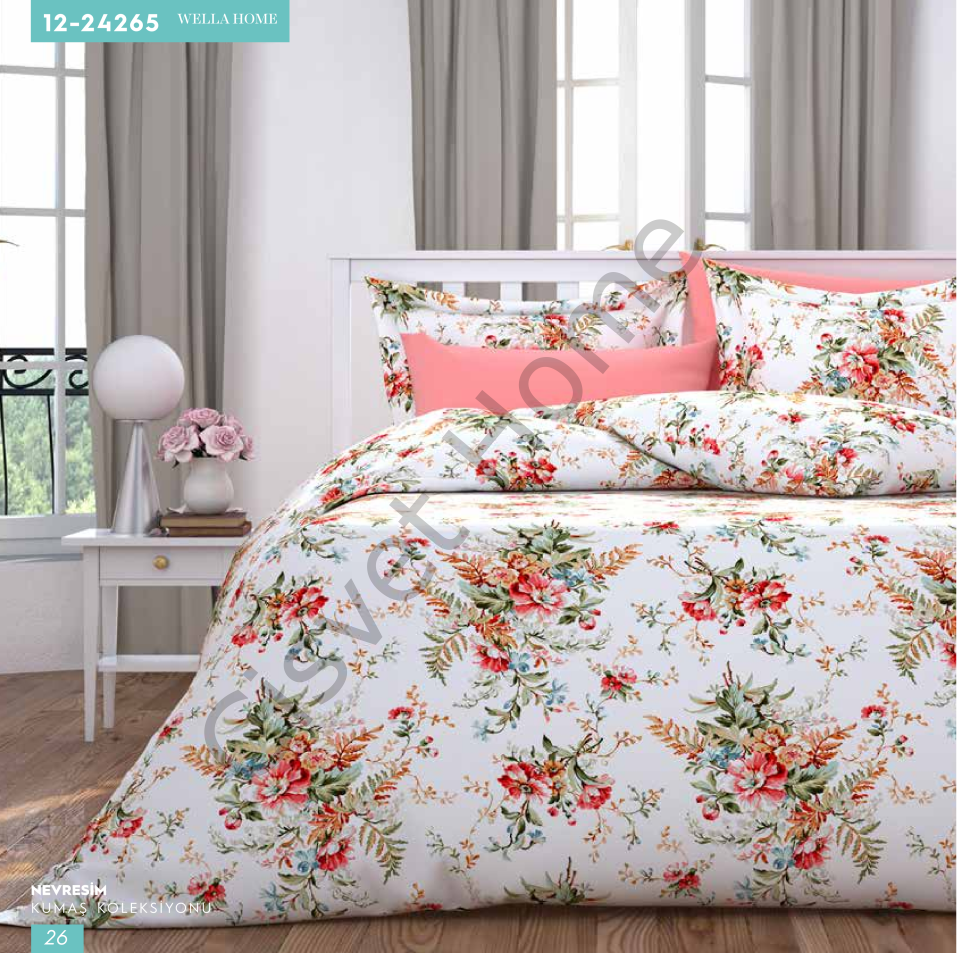 Wella Gül Bahçesi %100 Pamuk Nevresim Takımı