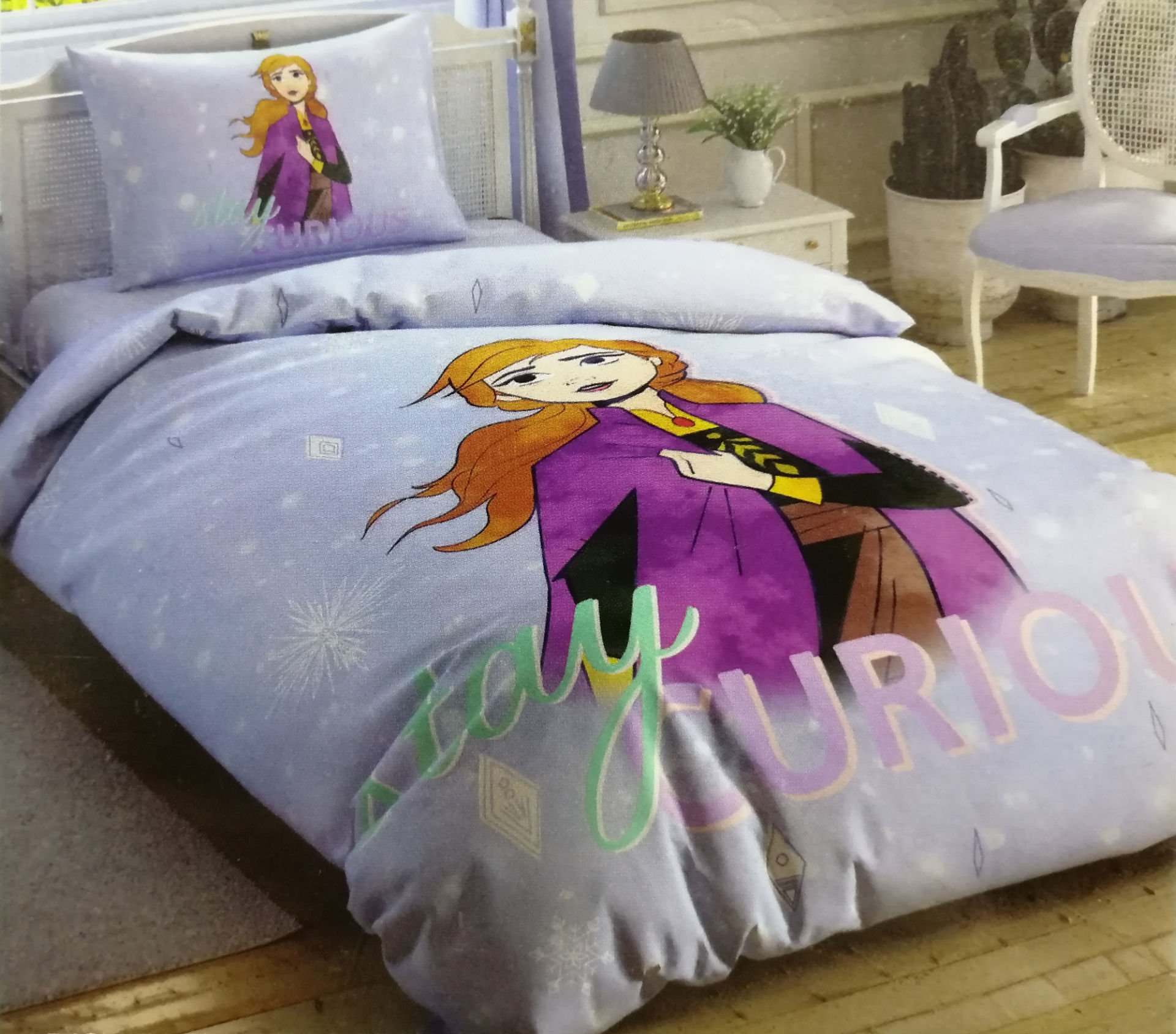 Taç Disney Frozen 2 Free Spirit Tek Kişilik Nevresim Takımı Çift Taraflı