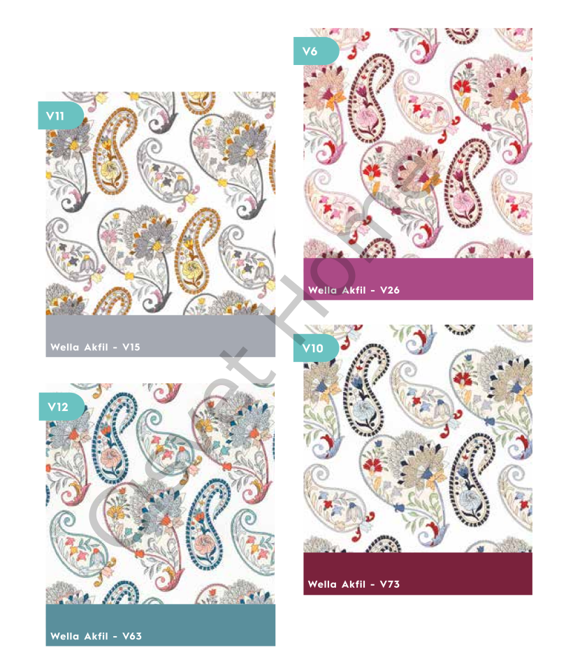 Wella Ebruli %100 Pamuk Nevresim Takımı