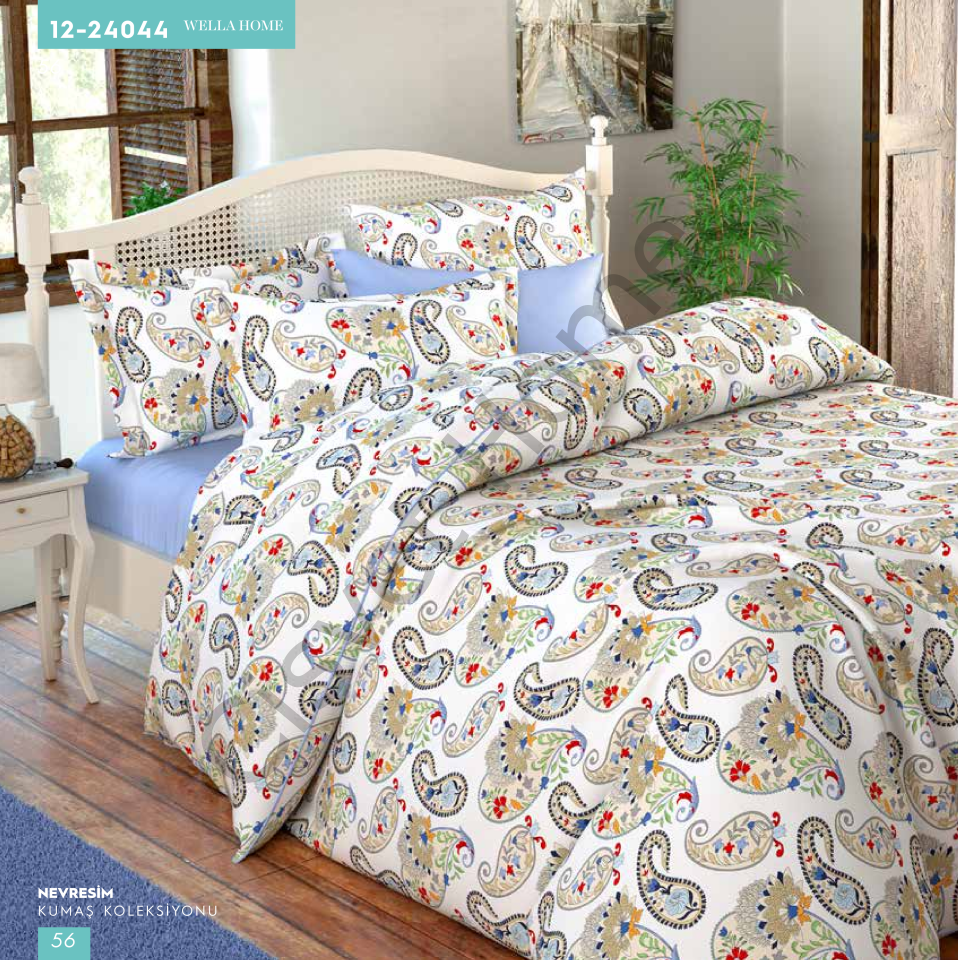 Wella Ebruli %100 Pamuk Nevresim Takımı