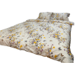 %100 Pamuk Çiçekli Tek Kişilik Nevresim Takımı – Sarı, Mor ve Gri Tonlarında Zarif Tasarım