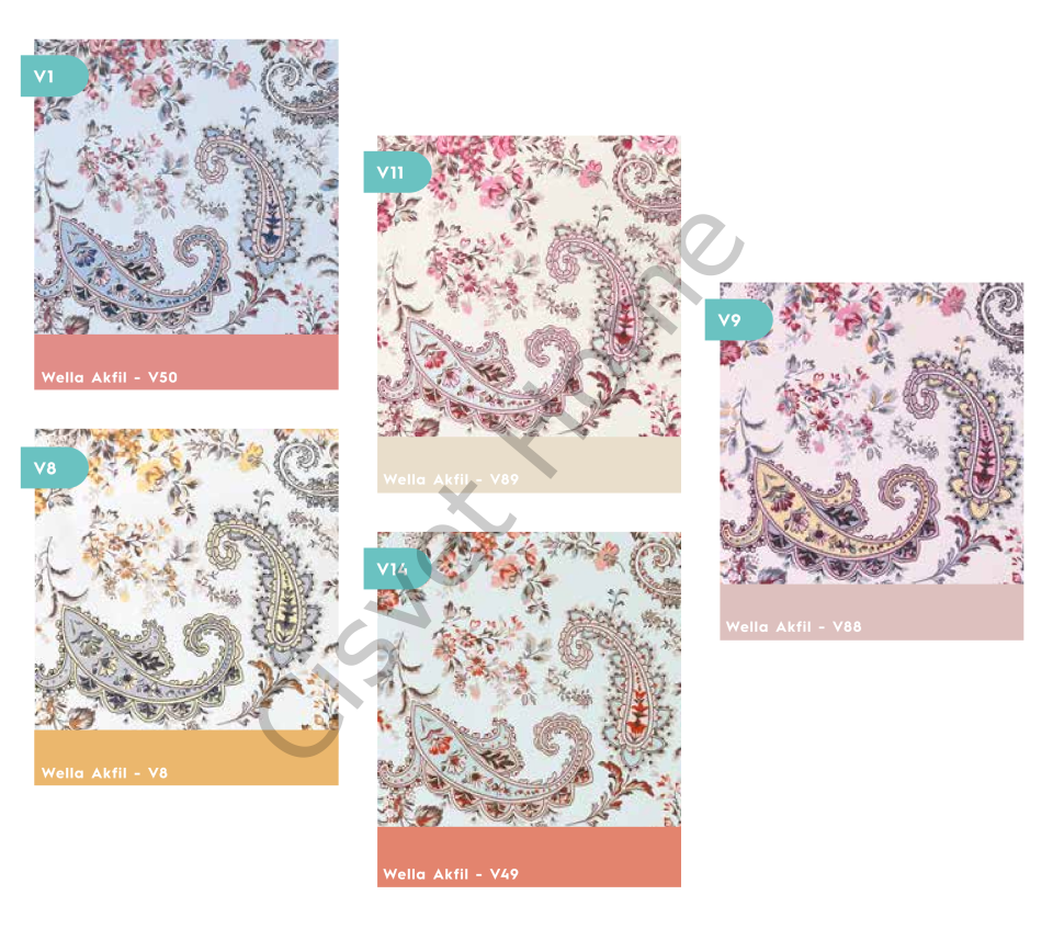 Wella Ebruli %100 Pamuk Nevresim Takımı