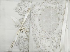 MissBella Bianca Nevresim Çift kişilik Dantelli Nevresim Takımı %100 Pamuk Krem