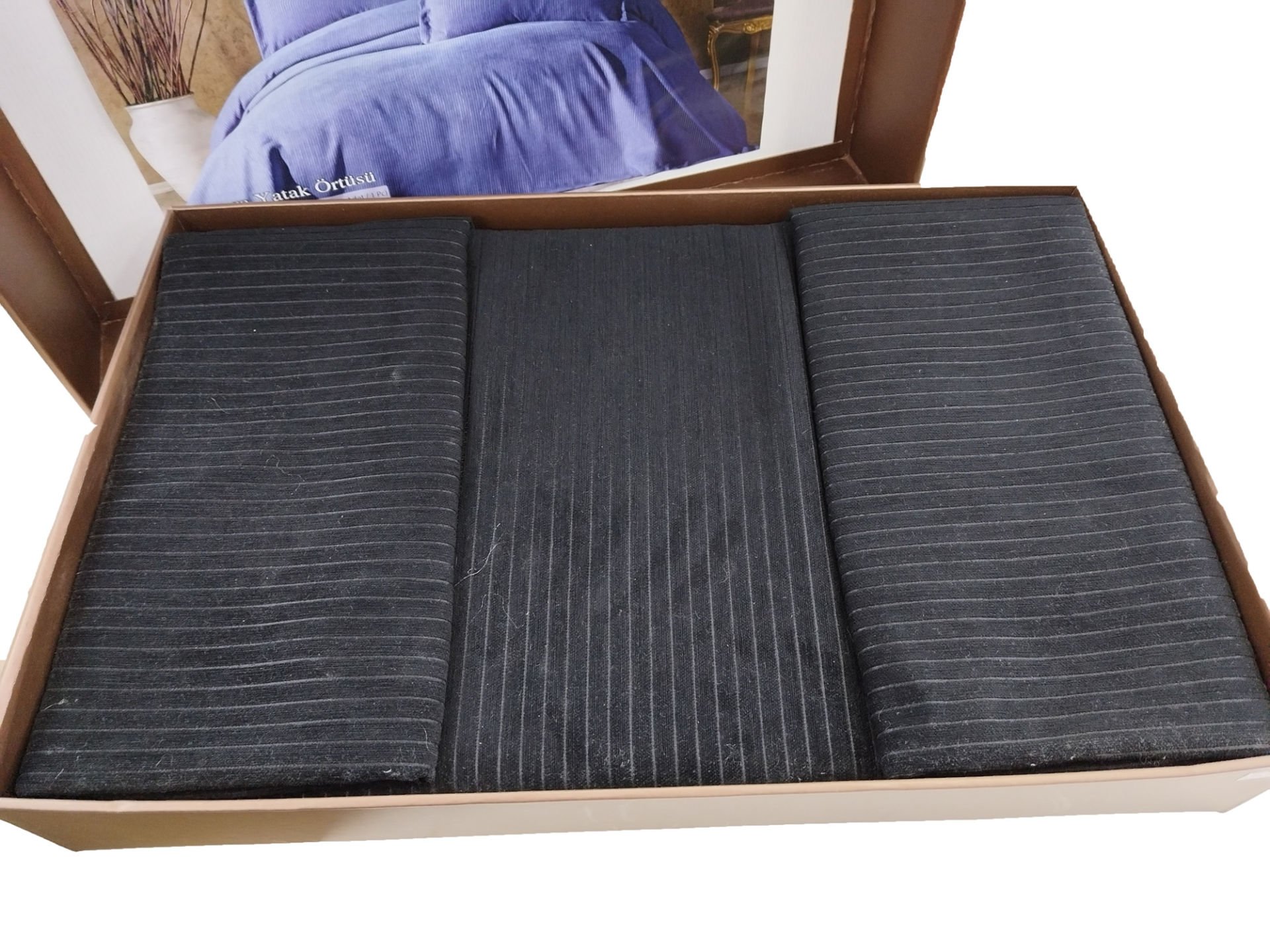 Çapa Allegra Çift Kişilik Yatak Örtüsü Siyah