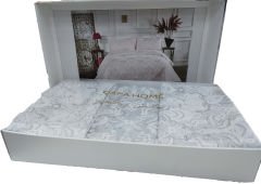 Çapa Avangart Çift Kişilik Yatak Örtüsü Gri