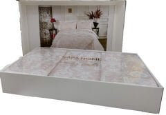 Çapa Avangart Çift Kişilik Yatak Örtüsü  Pudra