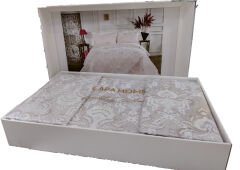 Çapa Avangart Çift Kişilik Yatak Örtüsü Bej