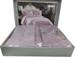 Çapa Beste Çift Kişilik Yatak Örtüsü Gül Kurusu