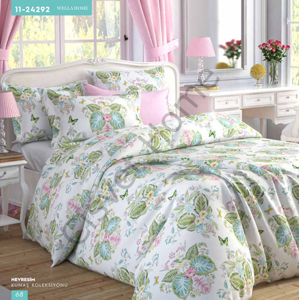 Wella Begonya %100 Pamuk Nevresim Takımı