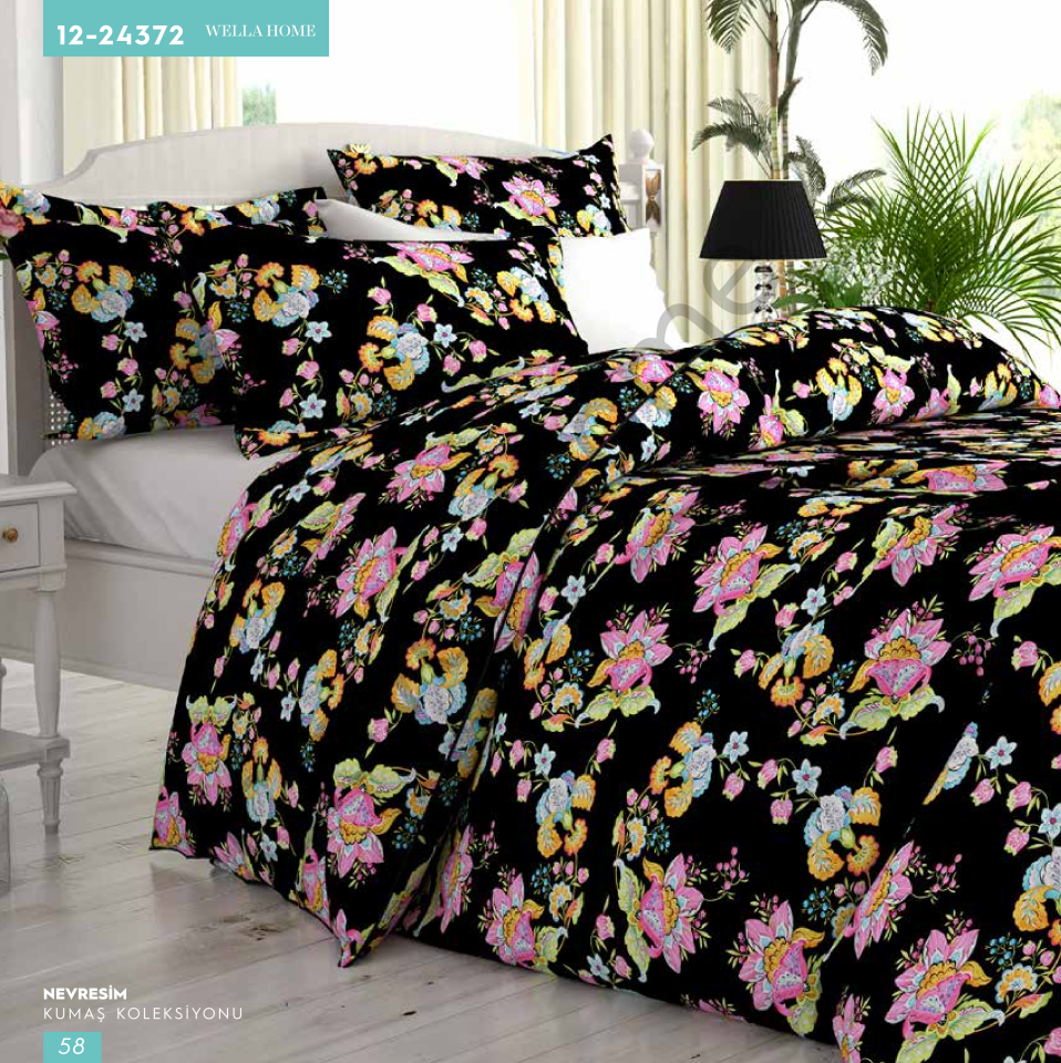 Wella Begonya %100 Pamuk Nevresim Takımı