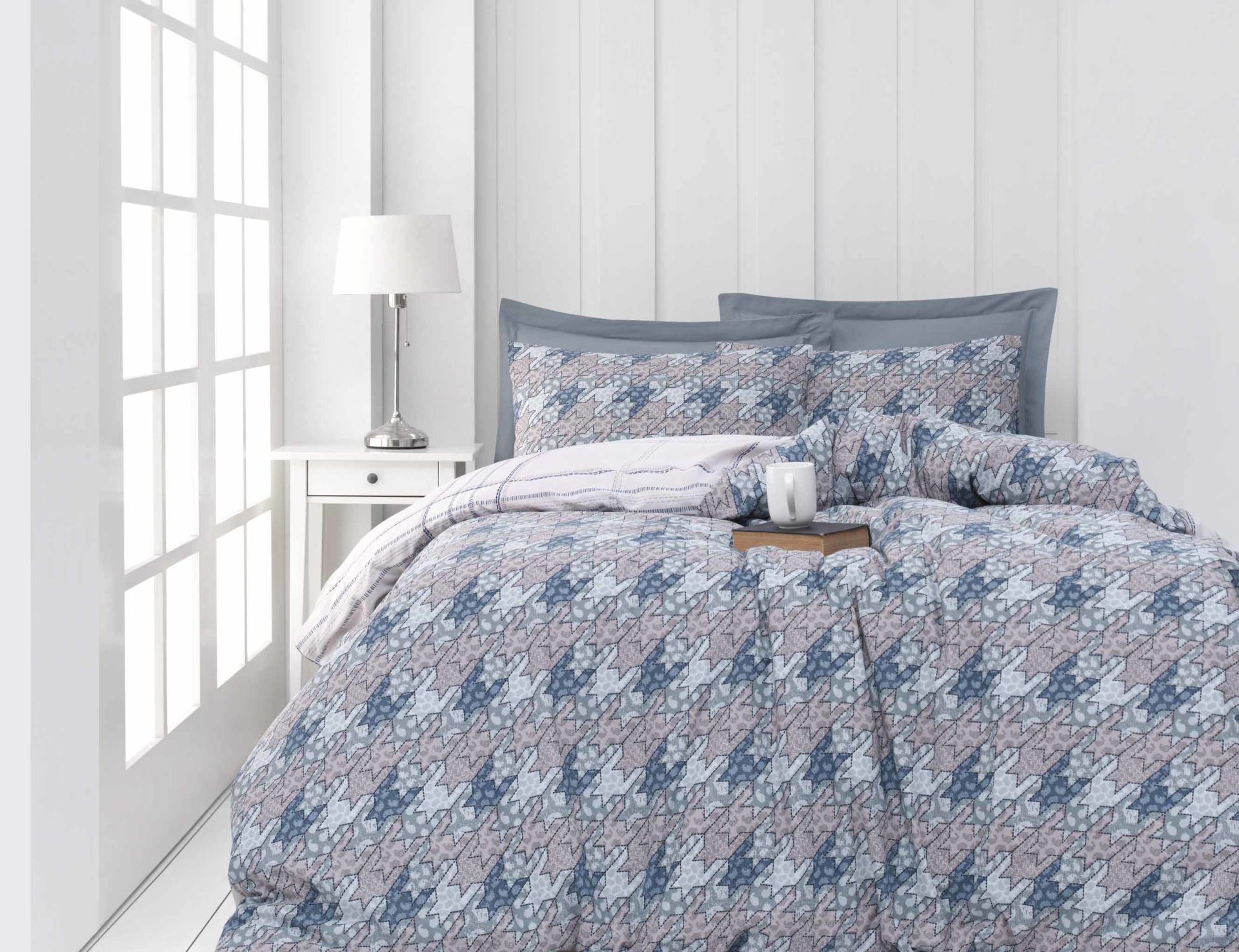 Altınbaşak %100 Pamuk Ranforce Çift Kişilik Uyku Seti Ludano On Rhine