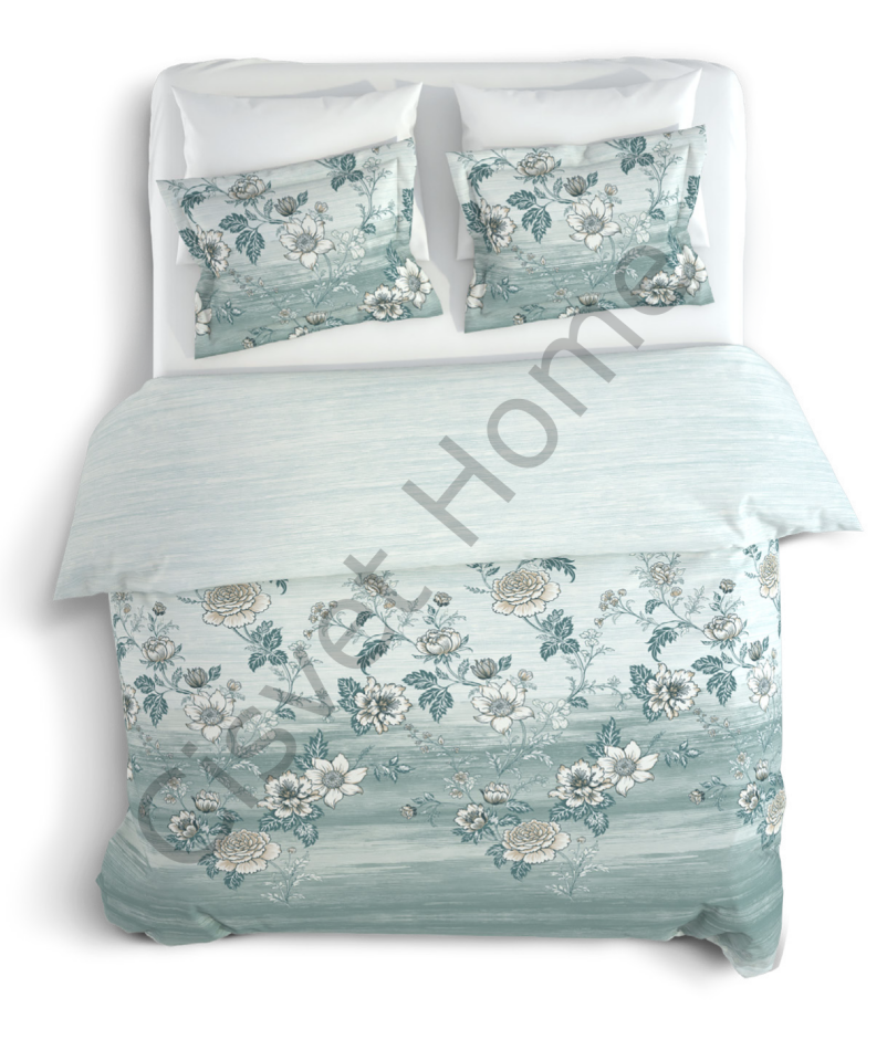 Şık Floral Desenli %100 Pamuk Çift Kişilik Nevresim Takımı