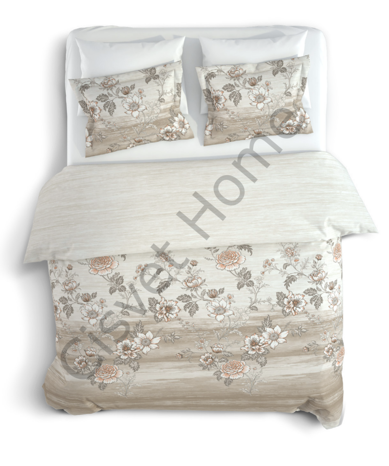 Şık Floral Desenli %100 Pamuk Tek Kişilik Nevresim Takımı