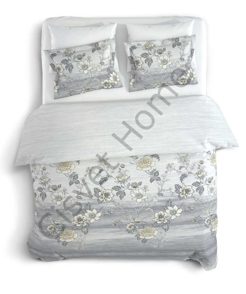 Şık Floral Desenli %100 Pamuk Tek Kişilik Nevresim Takımı