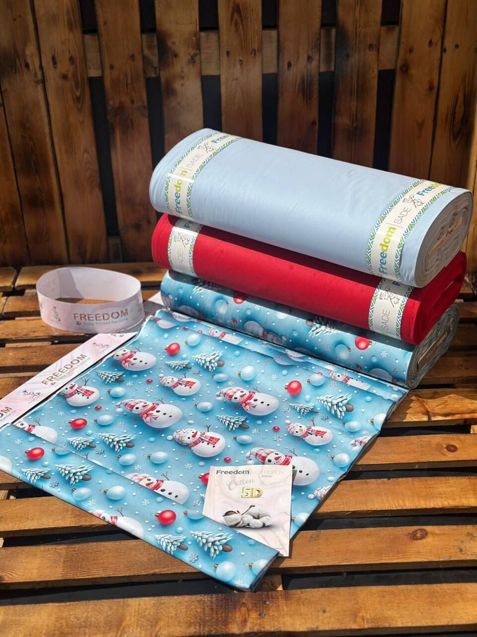 5D Dijital Poplin Kumaş Kardan Adam – 240 cm  %100 Pamuk  130 GSM