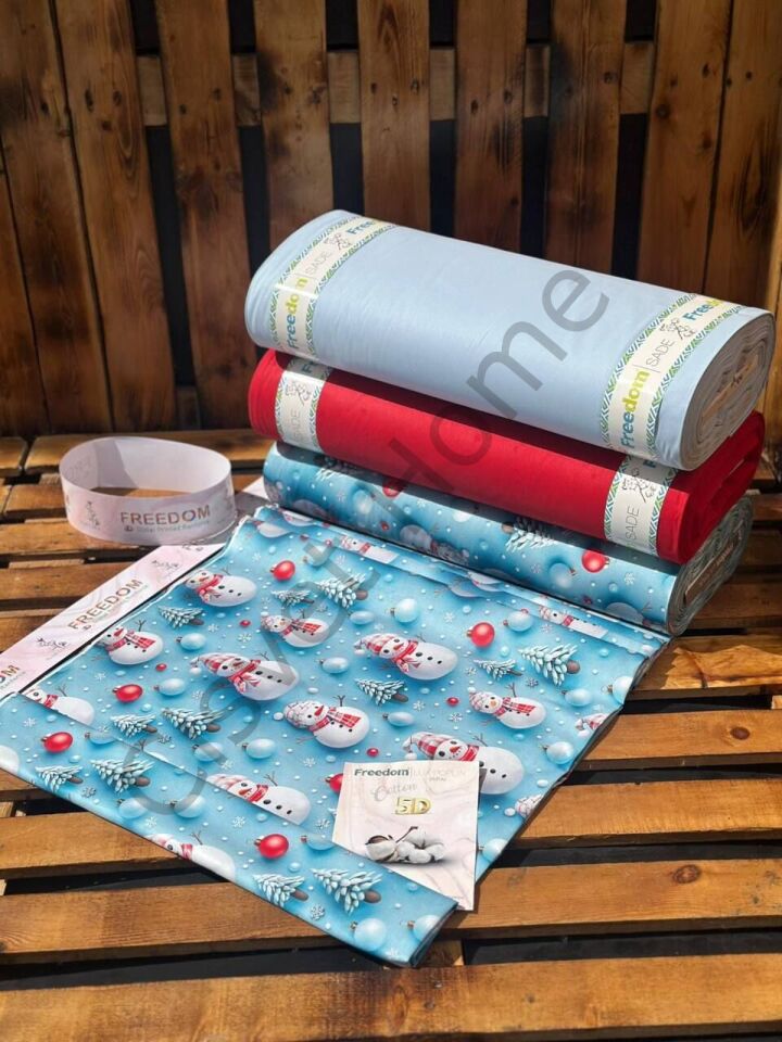 5D Dijital Poplin Kumaş Kardan Adam – 240 cm  %100 Pamuk  130 GSM