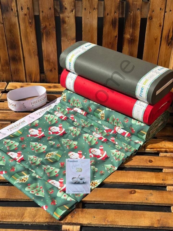 5D Dijital Poplin Kumaş  Noel Baba– 240 cm  %100 Pamuk  130 GSM