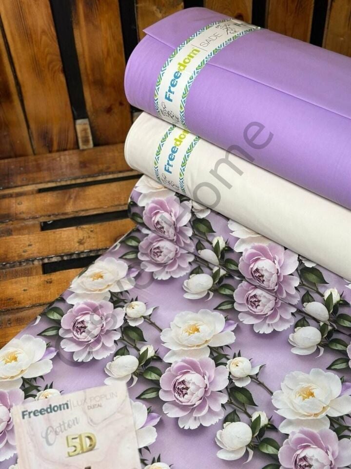 5D Desenli Dijital Poplin Kumaş   – 240 cm  %100 Pamuk  130 GSM
