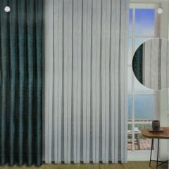 7145 Gümüş Pullu Tül Perde