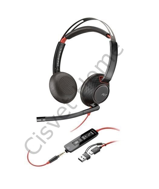 Poly BW 5220 USB-C HS +3.5mmP +USB-C/A – Stereo Kulaklık, Gürültü Önleyici Mikrofon