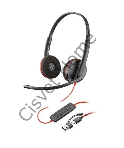 Poly BW 3225 USB-C HS +3.5mmP +USB-C/A – Profesyonel Stereo Kulaklık, Gürültü Önleyici Mikrofon
