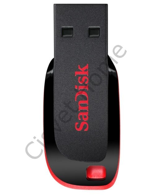 SanDisk Cruzer Blade 64GB – USB 2.0, Kompakt Kapaksız Tasarım, Siyah-Kırmızı, Tak ve Kullan, 2 Yıl Garanti