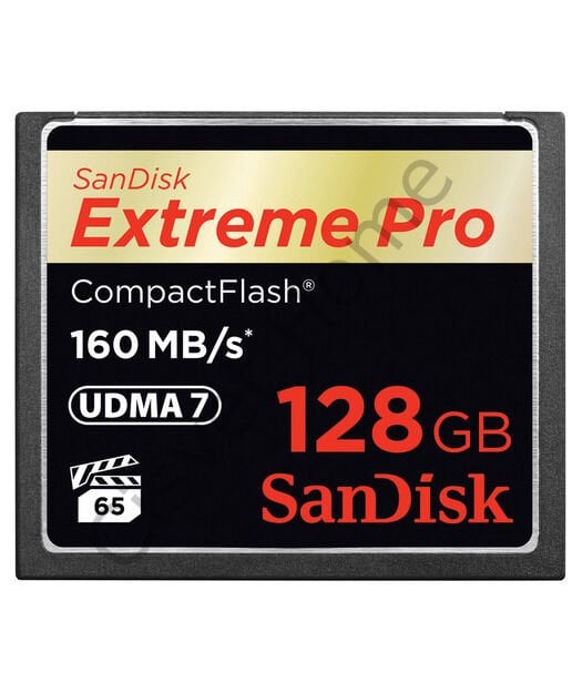 SanDisk Extreme Pro CF 128GB – 160MB/s Okuma, 150MB/s Yazma, VPG 65, UDMA 7, Profesyonel Performans, Dayanıklı Tasarım