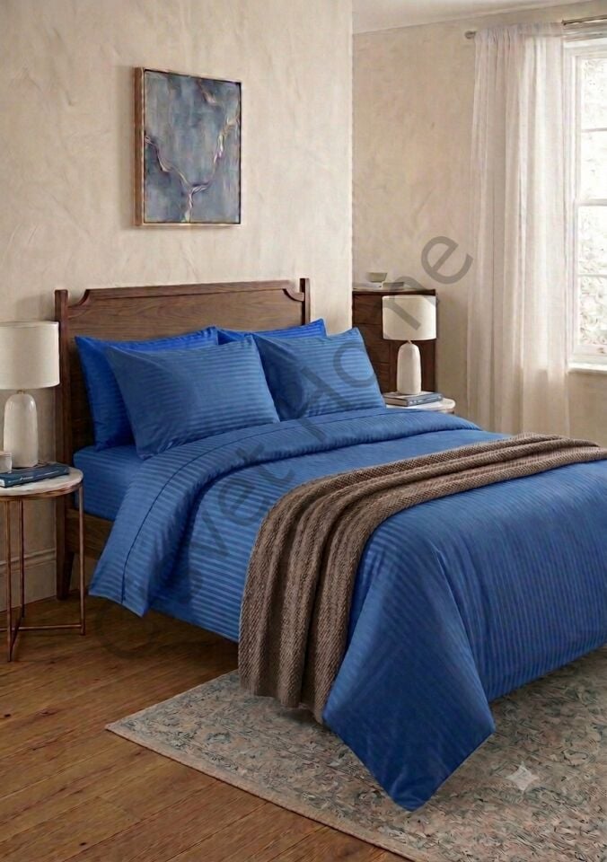 Lüx Stripe Saten Nevresim Takımı King Size